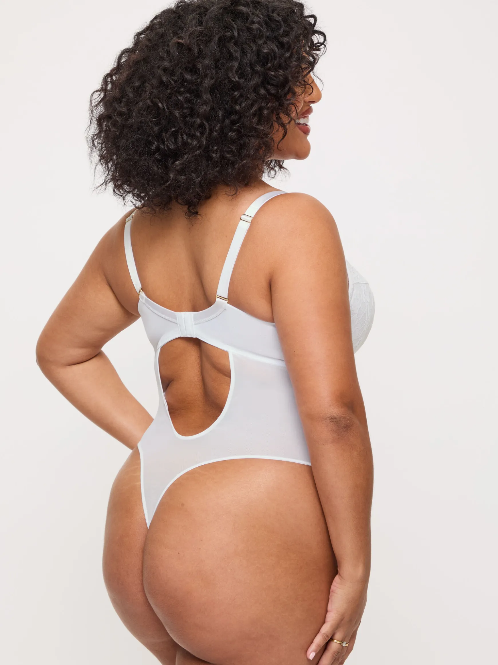 Sexy Lace Padded Lingerie Body - White