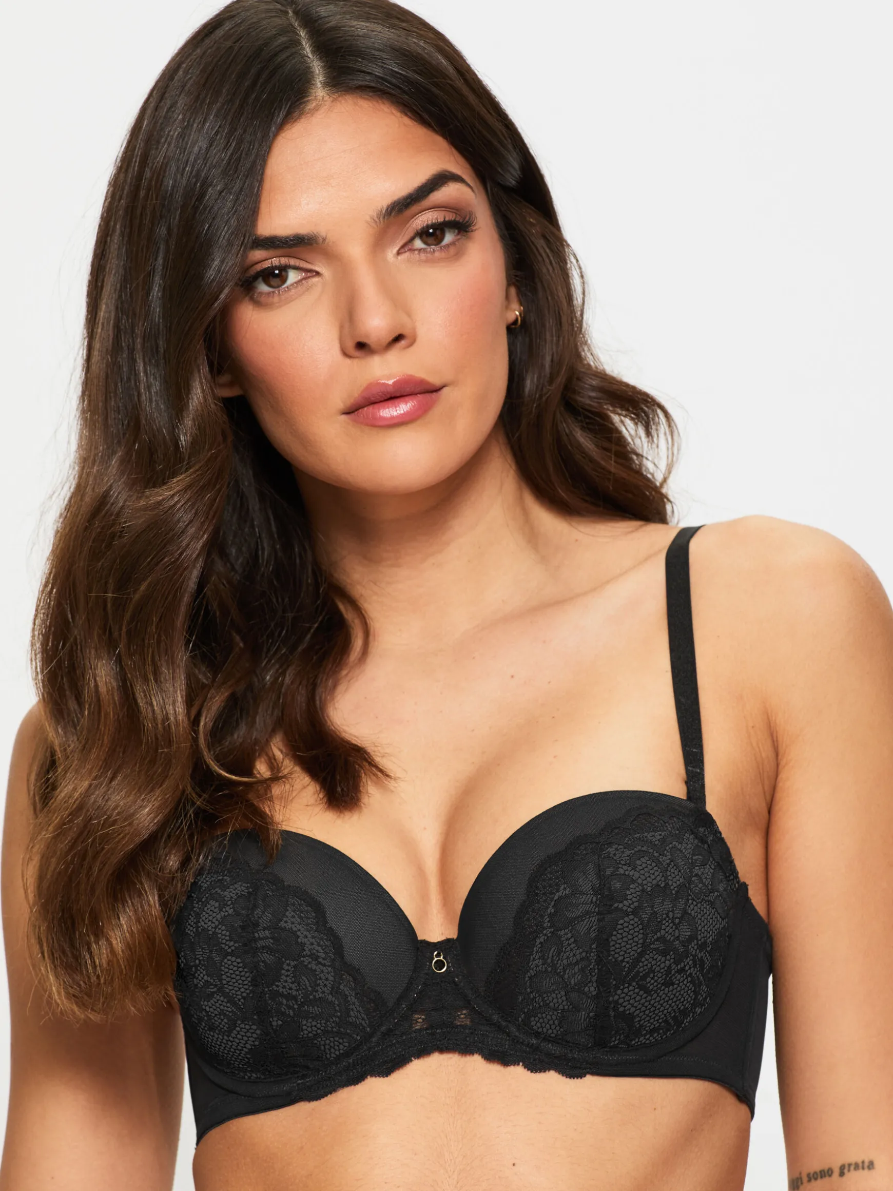 Sexy Lace Padded Multiway Bra - Black