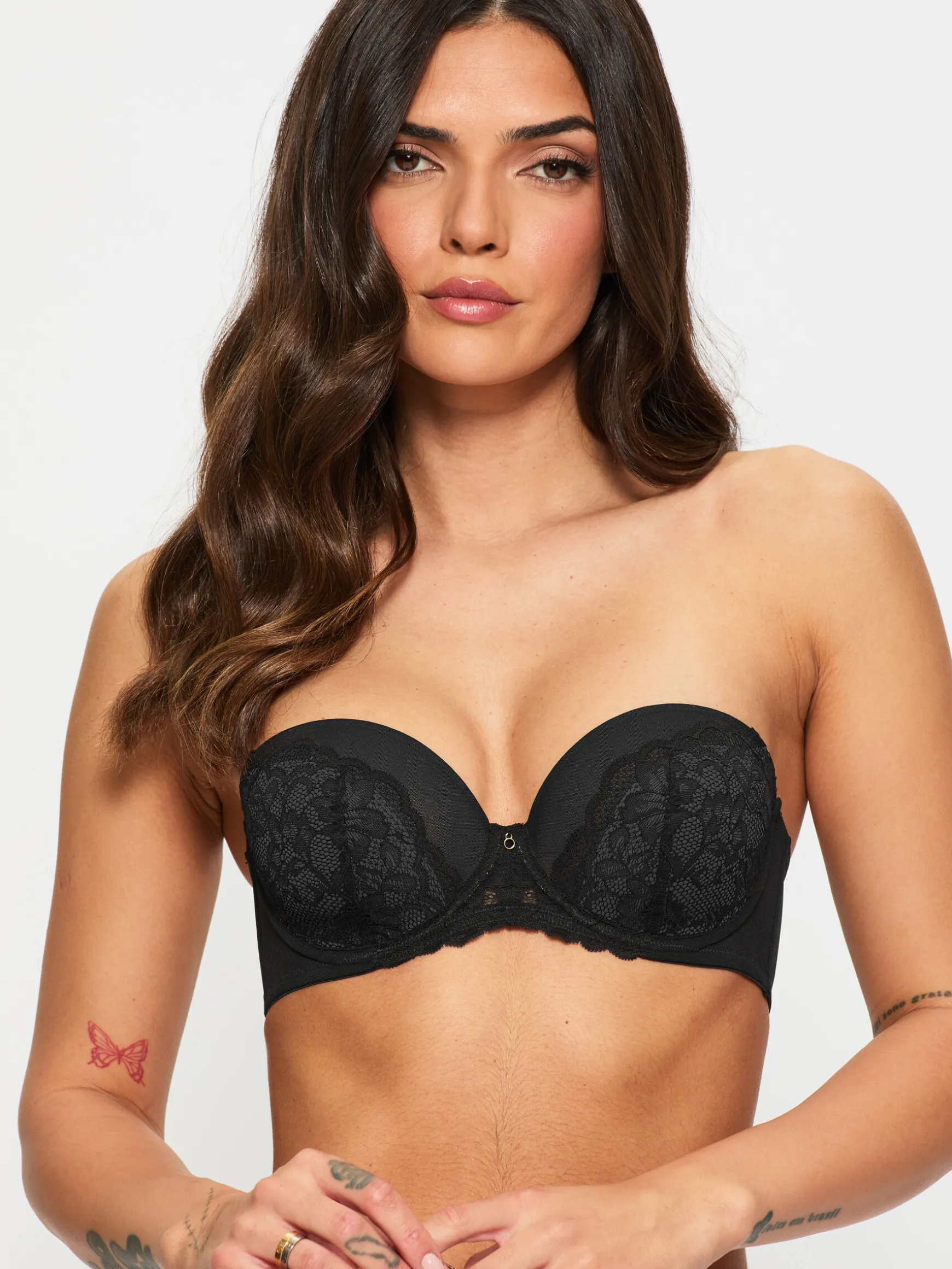 Sexy Lace Padded Multiway Bra - Black