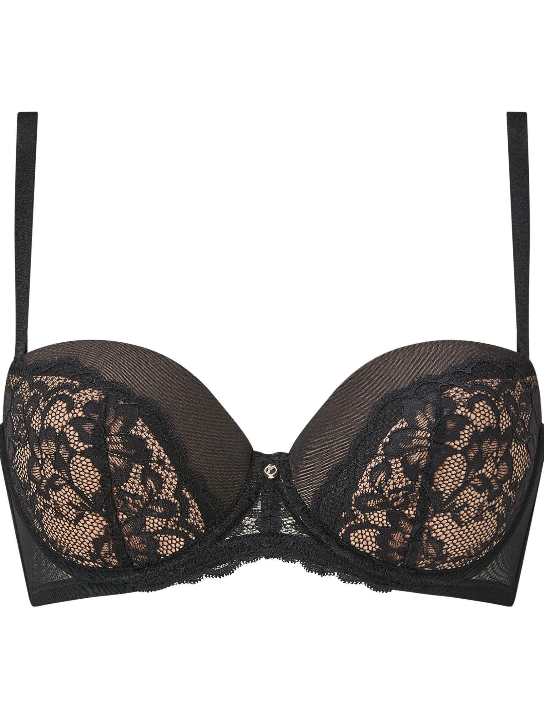 Sexy Lace Padded Multiway Bra - Black/Champagne