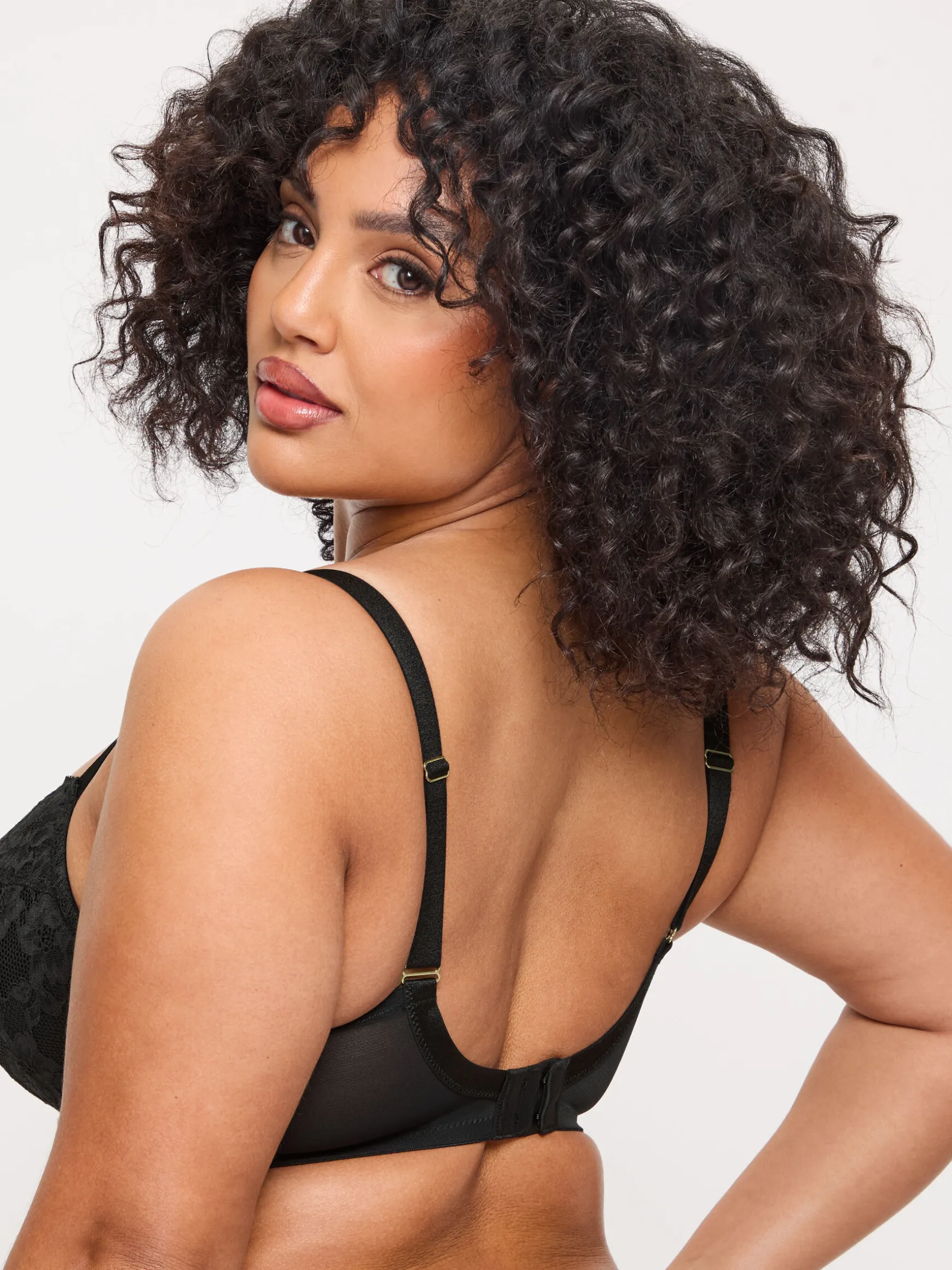 Sexy Lace Padded Plunge Bra - Black