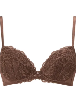 Sexy Lace Padded Plunge Bra - Nude 04