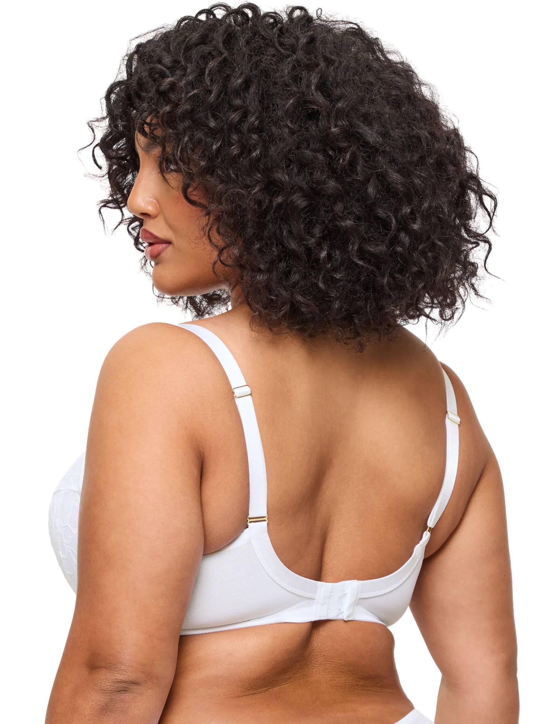 Sexy Lace Padded Plunge Bra - Pack of 2 - White/Nude