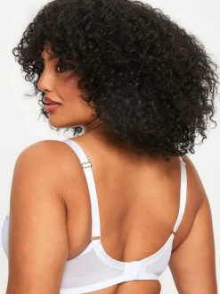 Sexy Lace Padded Plunge Bra - White/Lilac