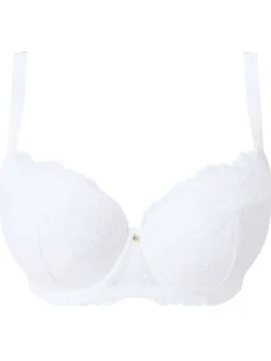 Sexy Lace Padded Plunge Bra - White