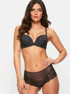 Sexy Lace Smoothing Plunge Bra - Black