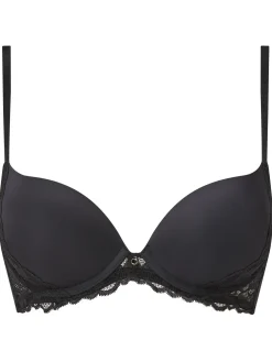 Sexy Lace Smoothing Plunge Bra - Black