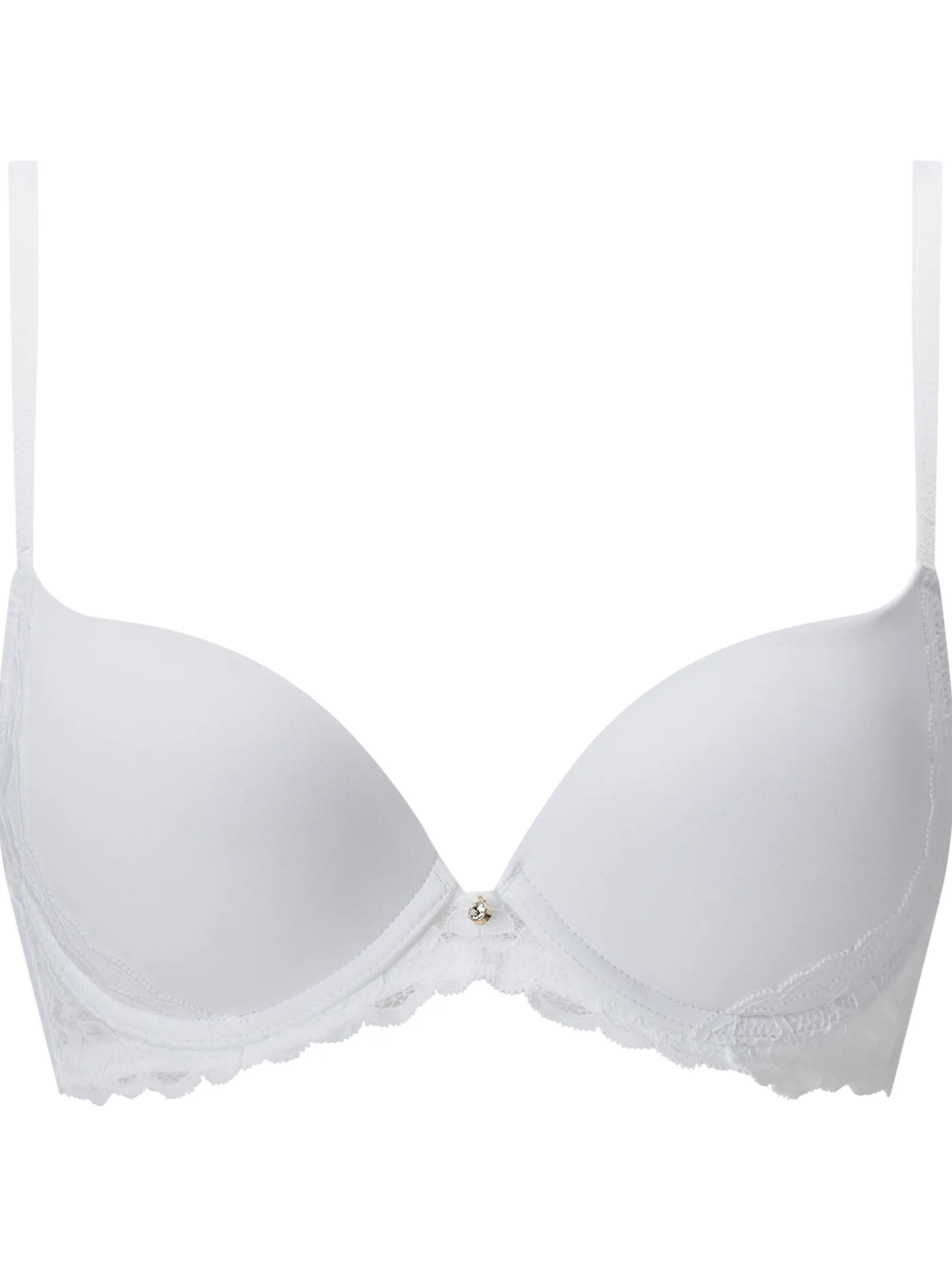 Sexy Lace Smooth Plunge Bra - White