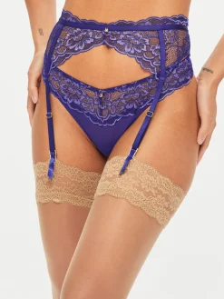 Sexy Lace Suspender Belt - Dark Purple