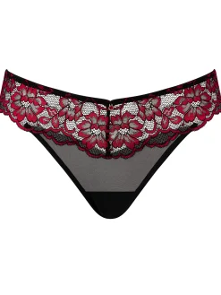 Sexy Lace Thong - Black/Red
