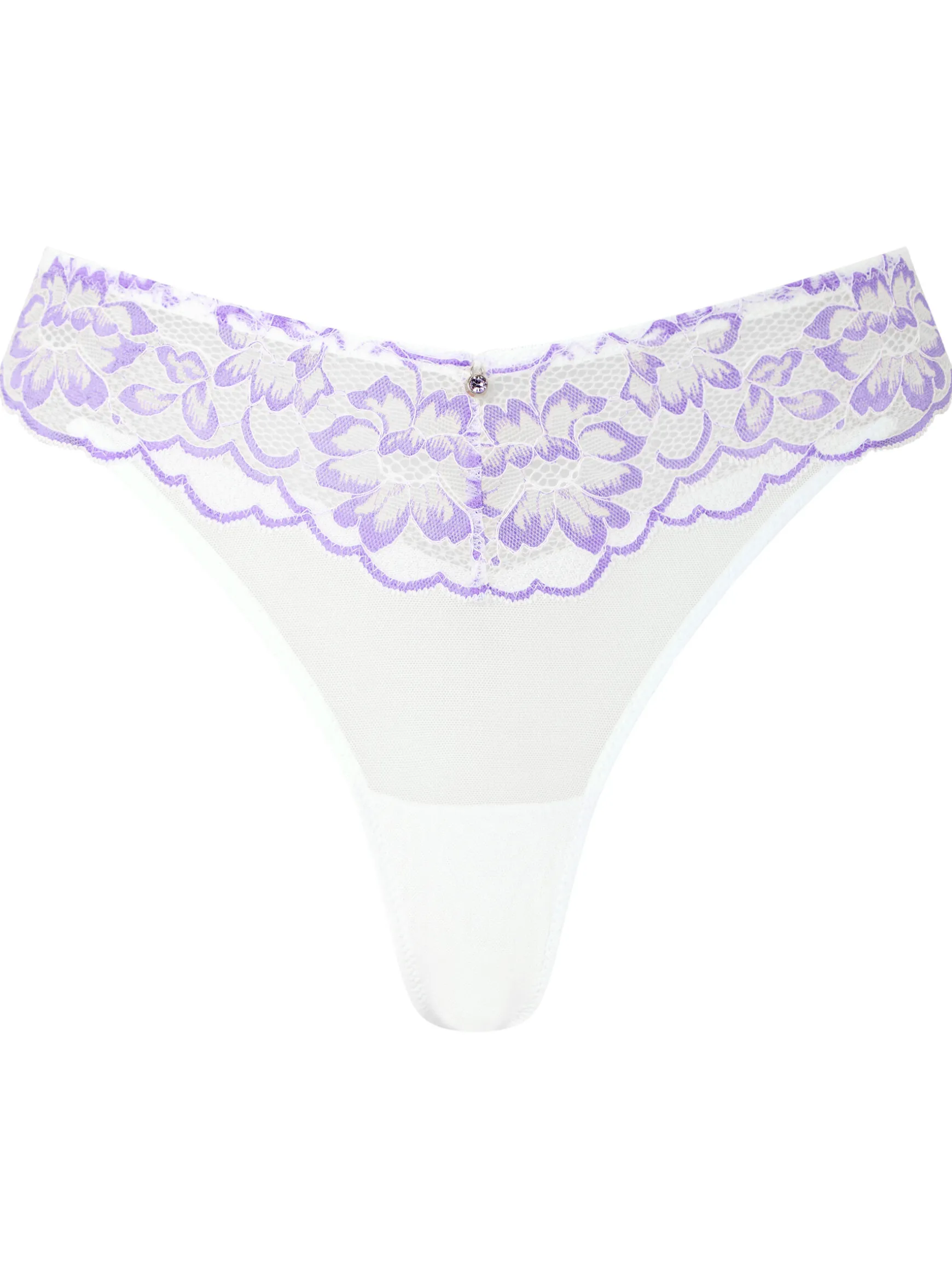 Sexy Lace Thong - White/Lilac