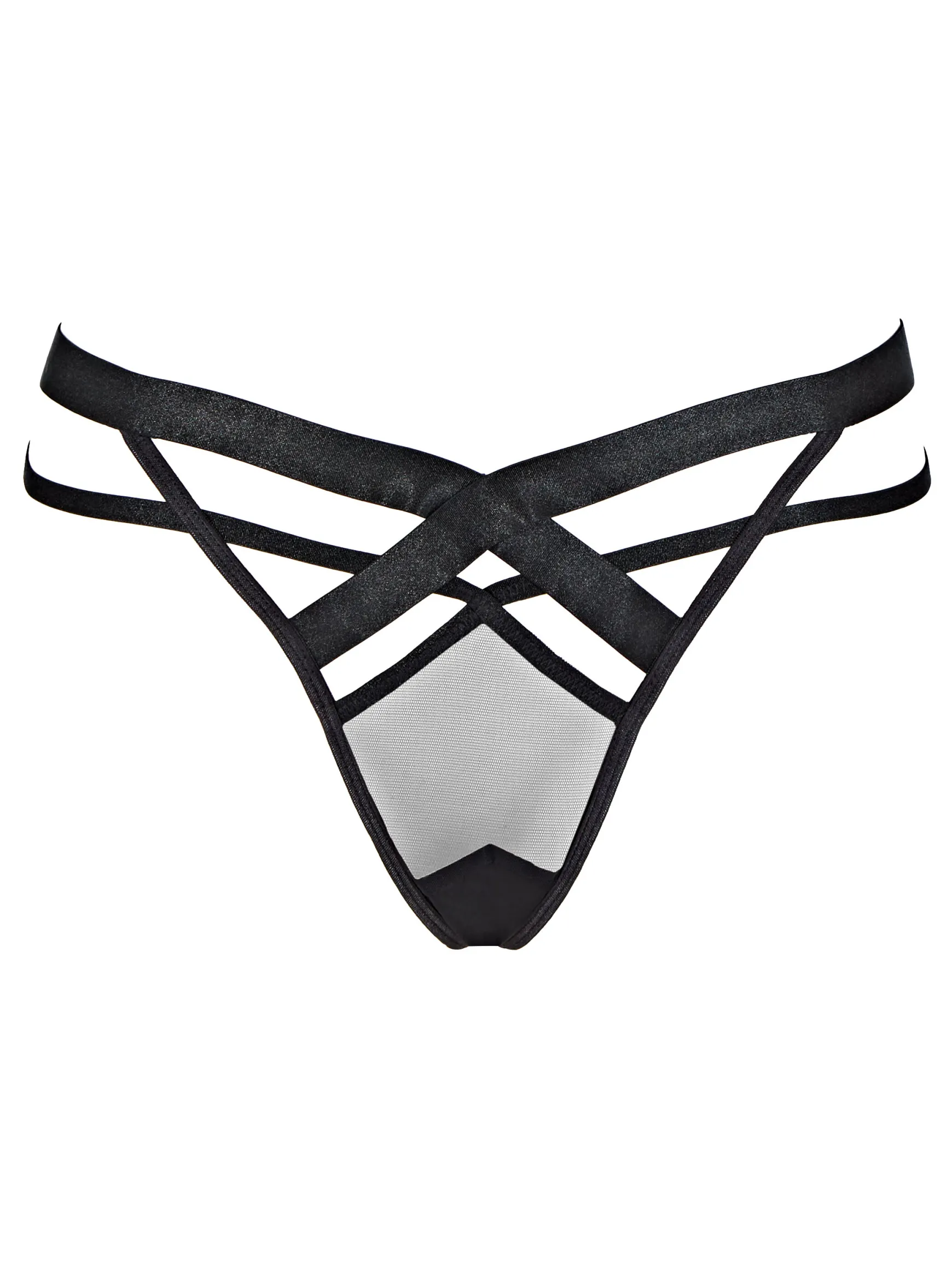 Shadow Crotchless Lingerie 3 Piece Set - Black