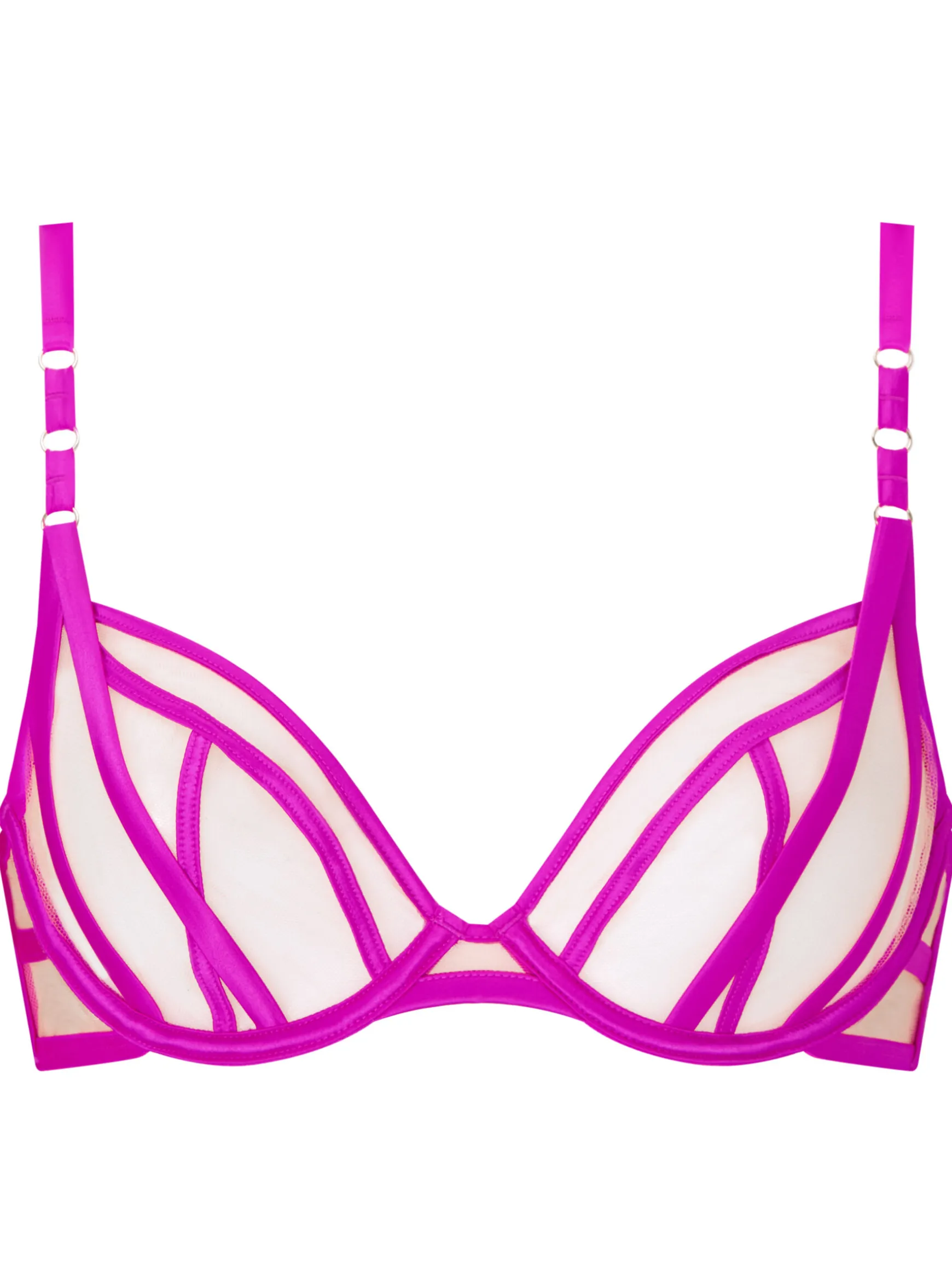 Sheer Desire Non-Padded Plunge Bra - Bright Purple