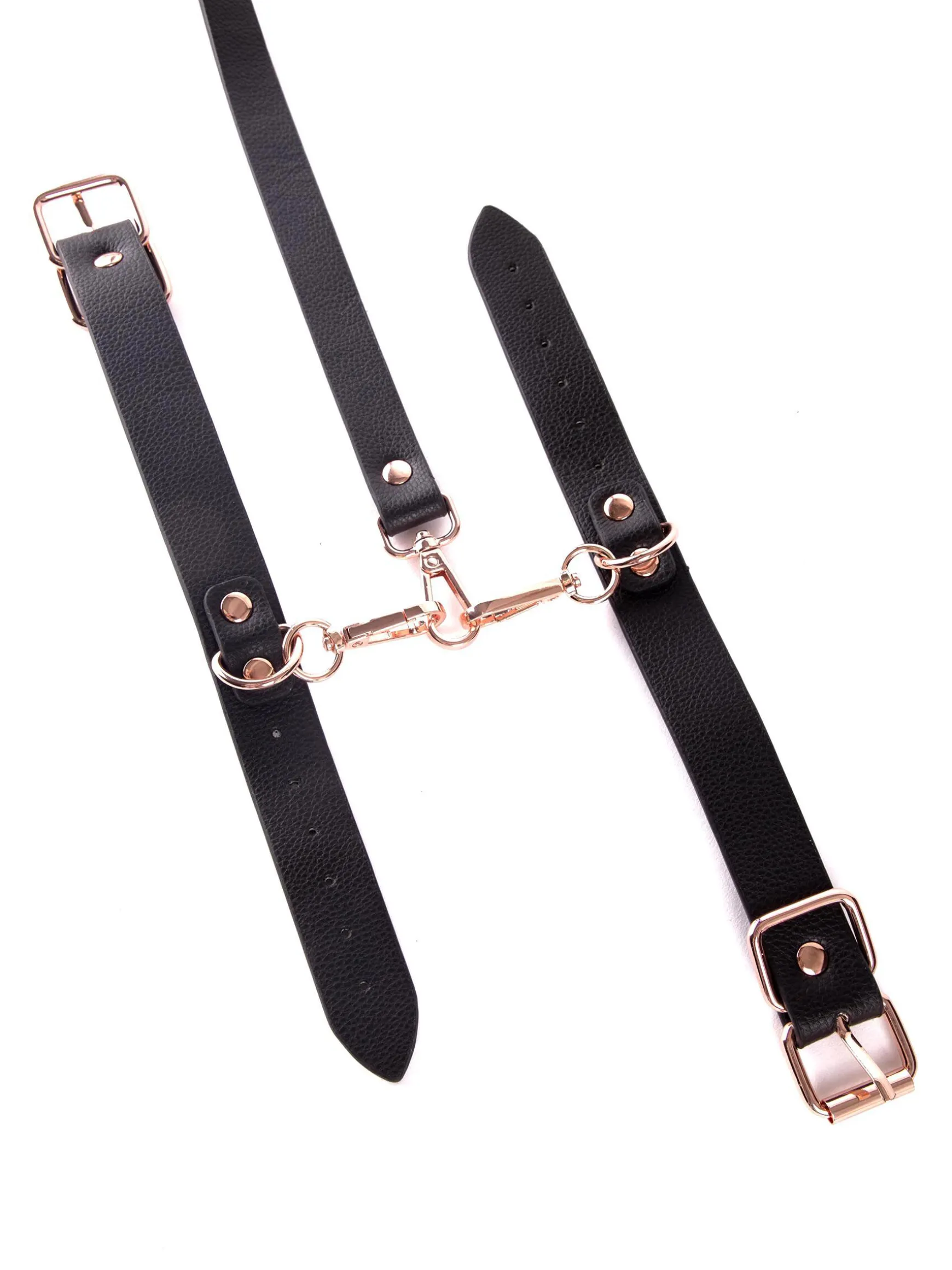 Signature Faux Leather Handcuffs with Lead