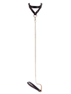 Signature Faux Leather Strappy Collar & Lead