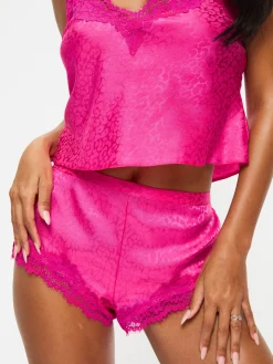 Signature Satin Cami Set - Bright Pink