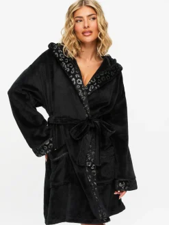 Signature Sparkle Fluffy Robe - Black