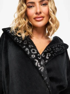 Signature Sparkle Fluffy Robe - Black