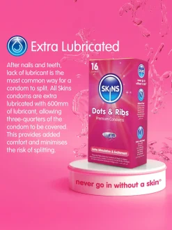 Skins Condoms Dots & Ribs 16 Pack
