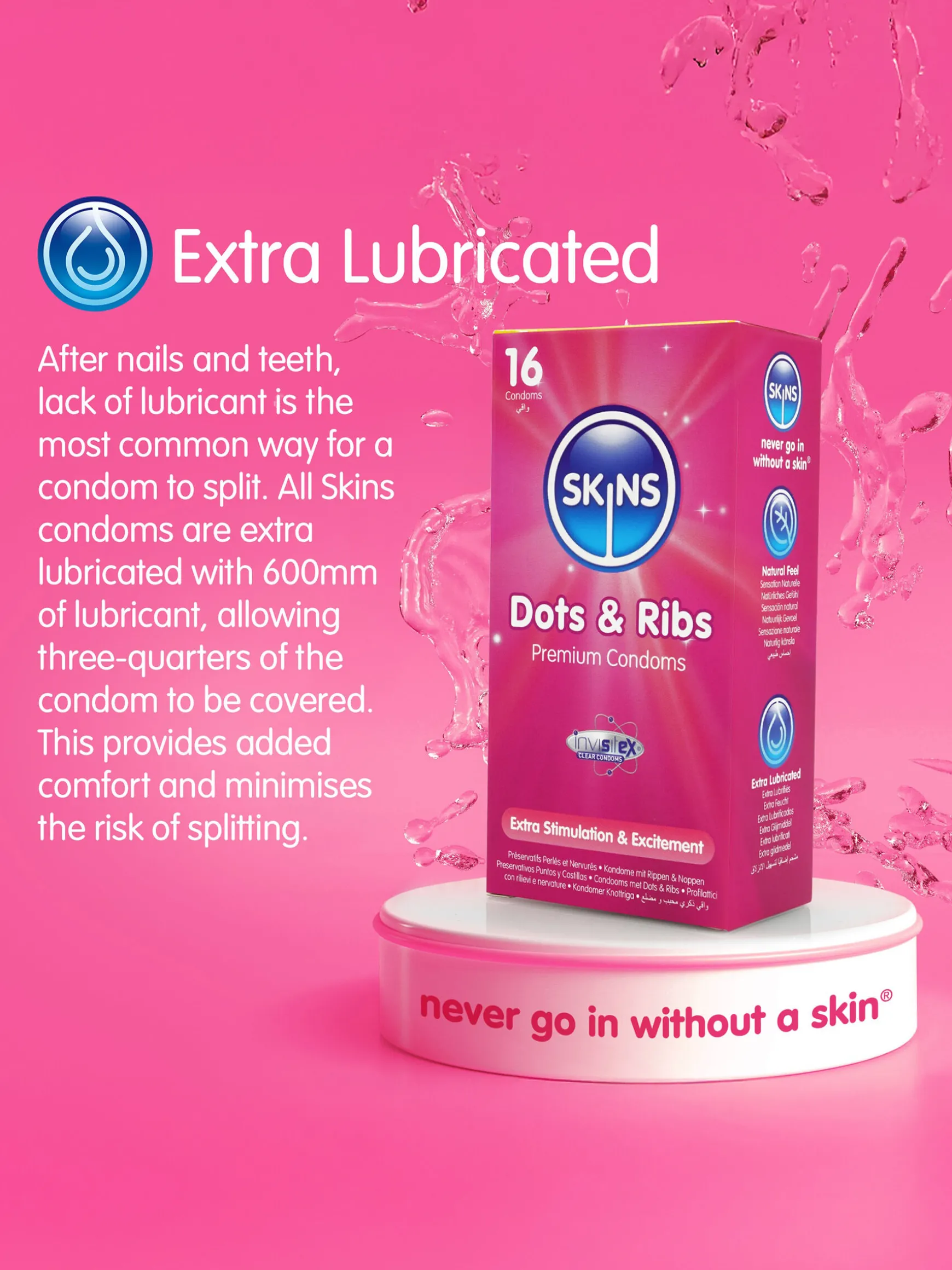 Skins Condoms Dots & Ribs 16 Pack