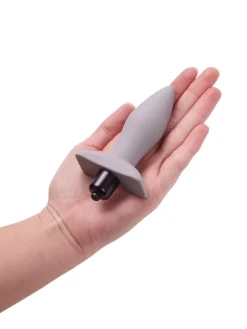 Slimline Vibrating Silicone Butt Plug with Removable Bullet
