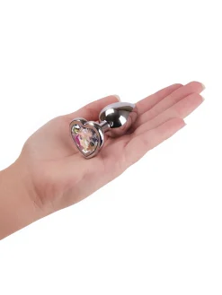 Small Jewelled Heart Metal Butt Plug
