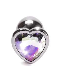 Small Jewelled Heart Metal Butt Plug