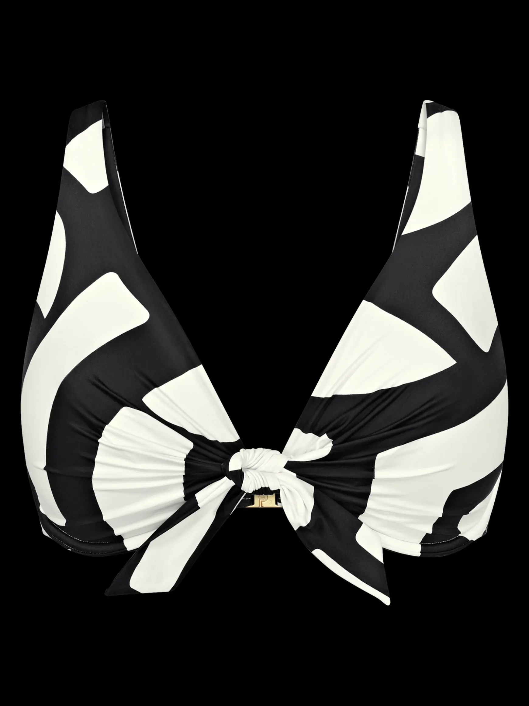 Summer Allure Plunge Tie Top - Black