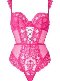 Sweet Romance Lace Underwired Lingerie Body - Pink