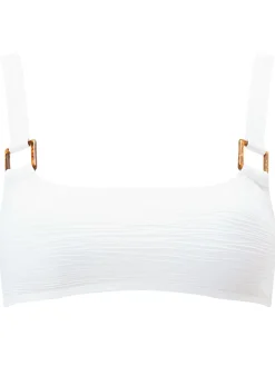 Swim Crinkle Bikini Top - White
