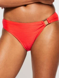 Swim Crinkle High Leg Bikini Bottom - Bright Orange