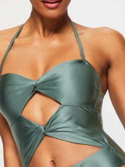 Swim Solid Collections Swimsuit - Dark Green