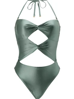 Swim Solid Collections Swimsuit - Dark Green