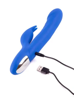 Swivelling Rippled Silicone Rabbit G-Spot Vibrator