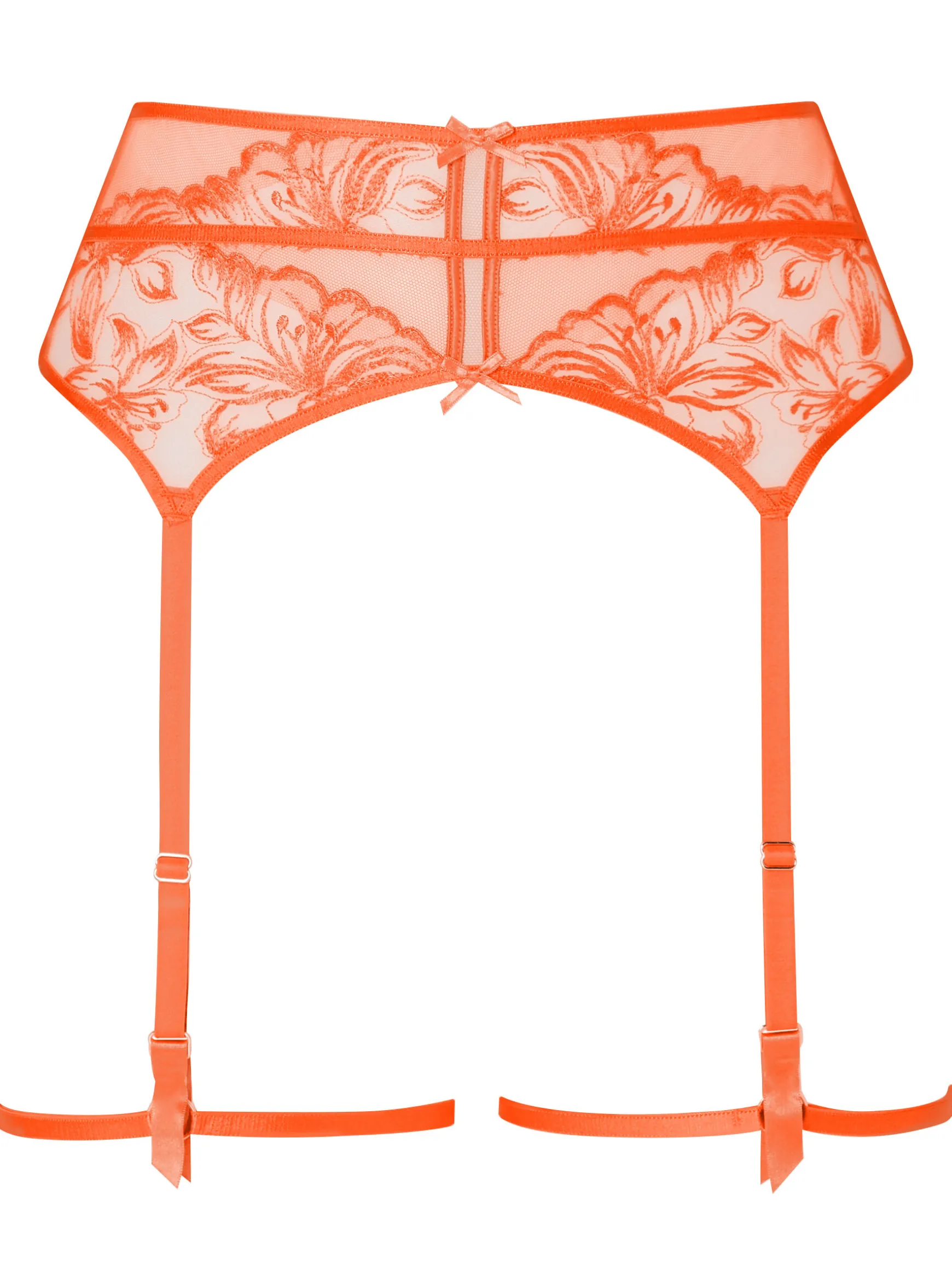 Tangerine Dream Suspender Belt - Bright Orange
