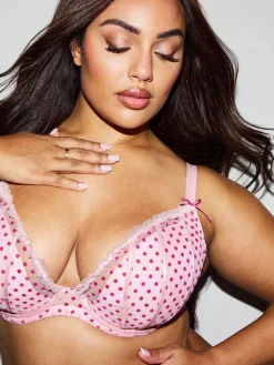 Tease & Trouble Padded Plunge Bra - Pale Pink