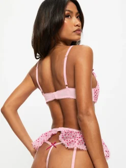 Tease & Trouble Padded Plunge Bra - Pale Pink