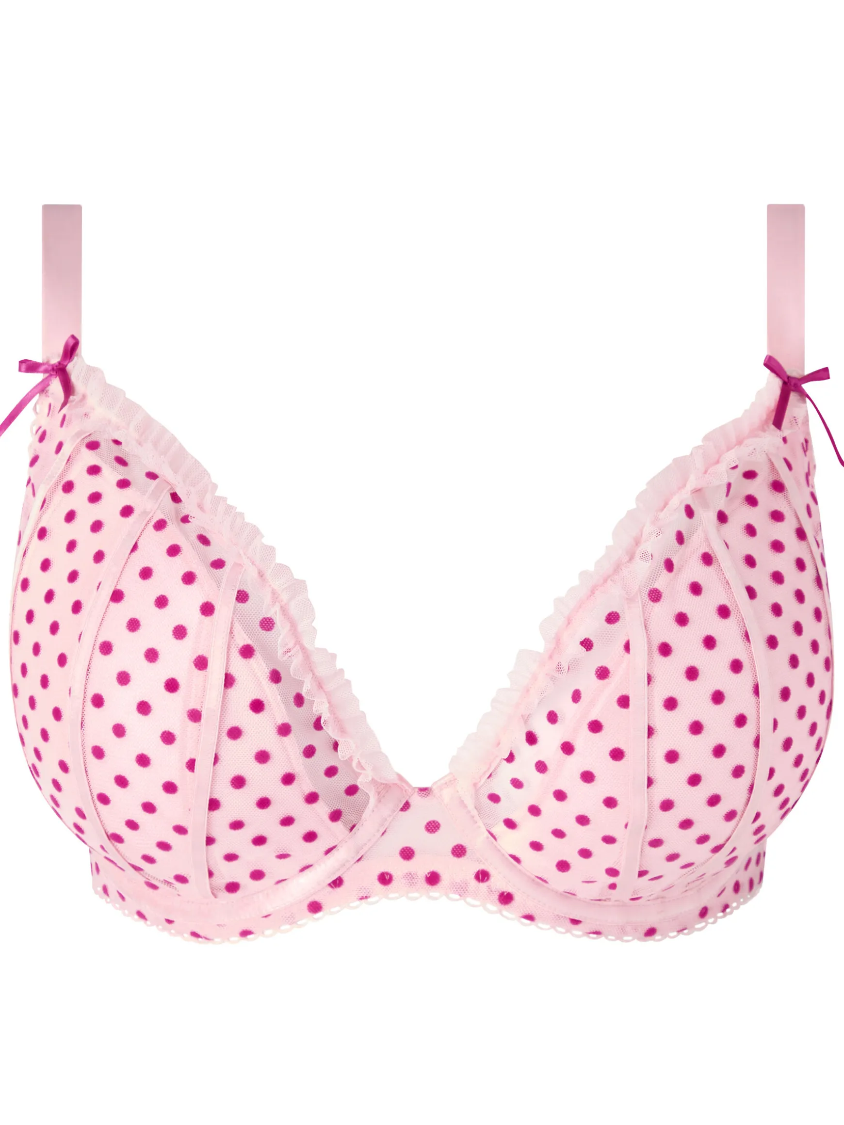 Tease & Trouble Padded Plunge Bra - Pale Pink