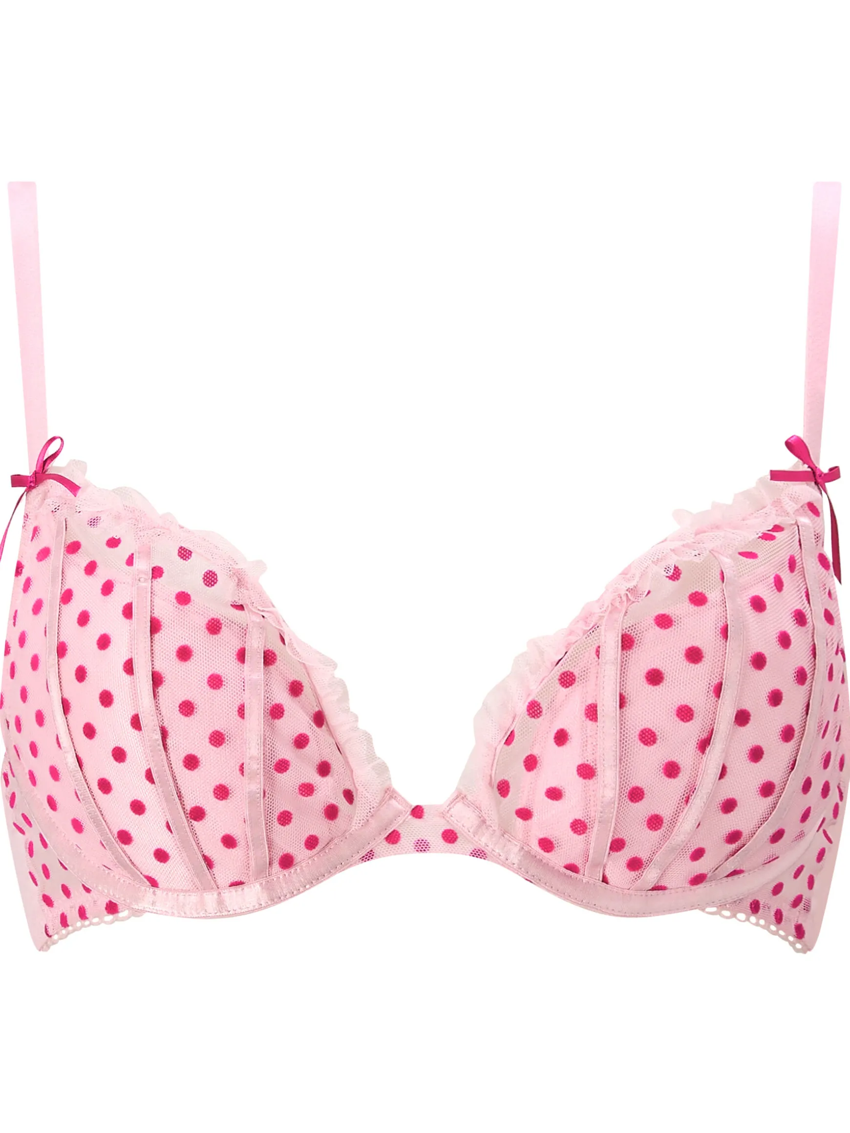 Tease & Trouble Padded Plunge Bra - Pale Pink
