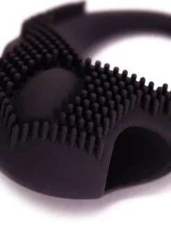 Textured Silicone Vibrating Cock Ring with Removable Bullet