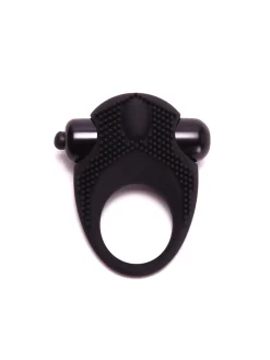 Textured Silicone Vibrating Cock Ring with Removable Bullet