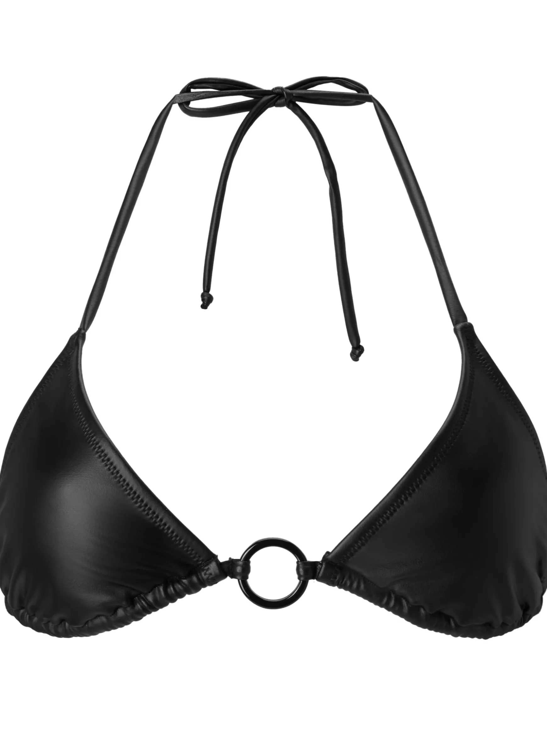 Triangle PU Bikini Top - Black