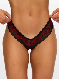Triple Threat Lace Crotchless Thong - Pack of 3 - Multi
