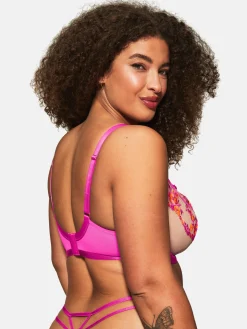 Tropical Tease Non Padded Fuller Bust Plunge Bra - Bright Pink
