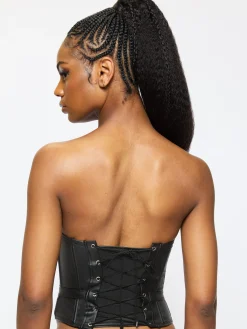 Truly PU Corset Top - Black