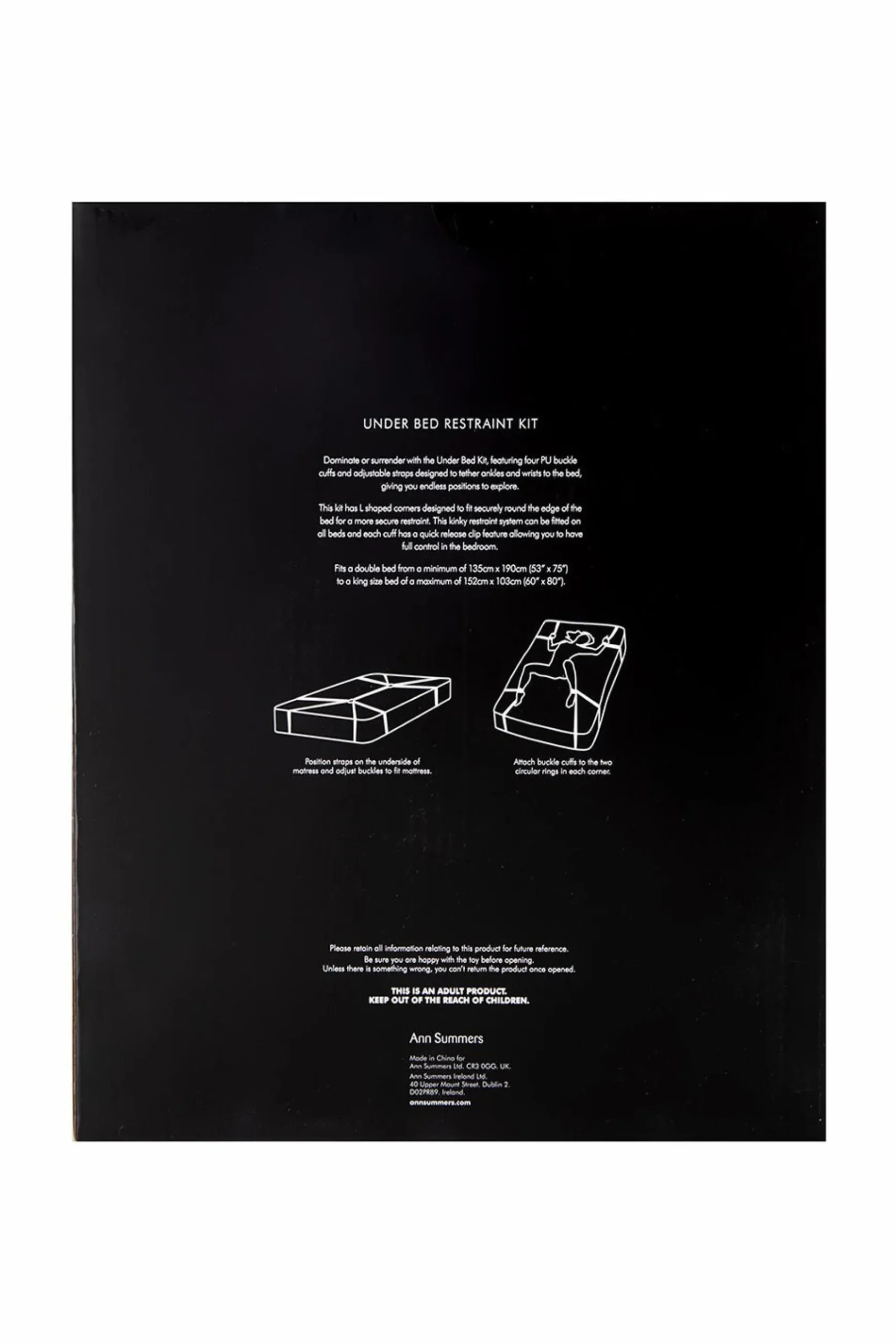 Under Bed PU Adjustable 10 Piece Restraint Kit