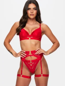 Undisputed Padded Plunge Bra - Red