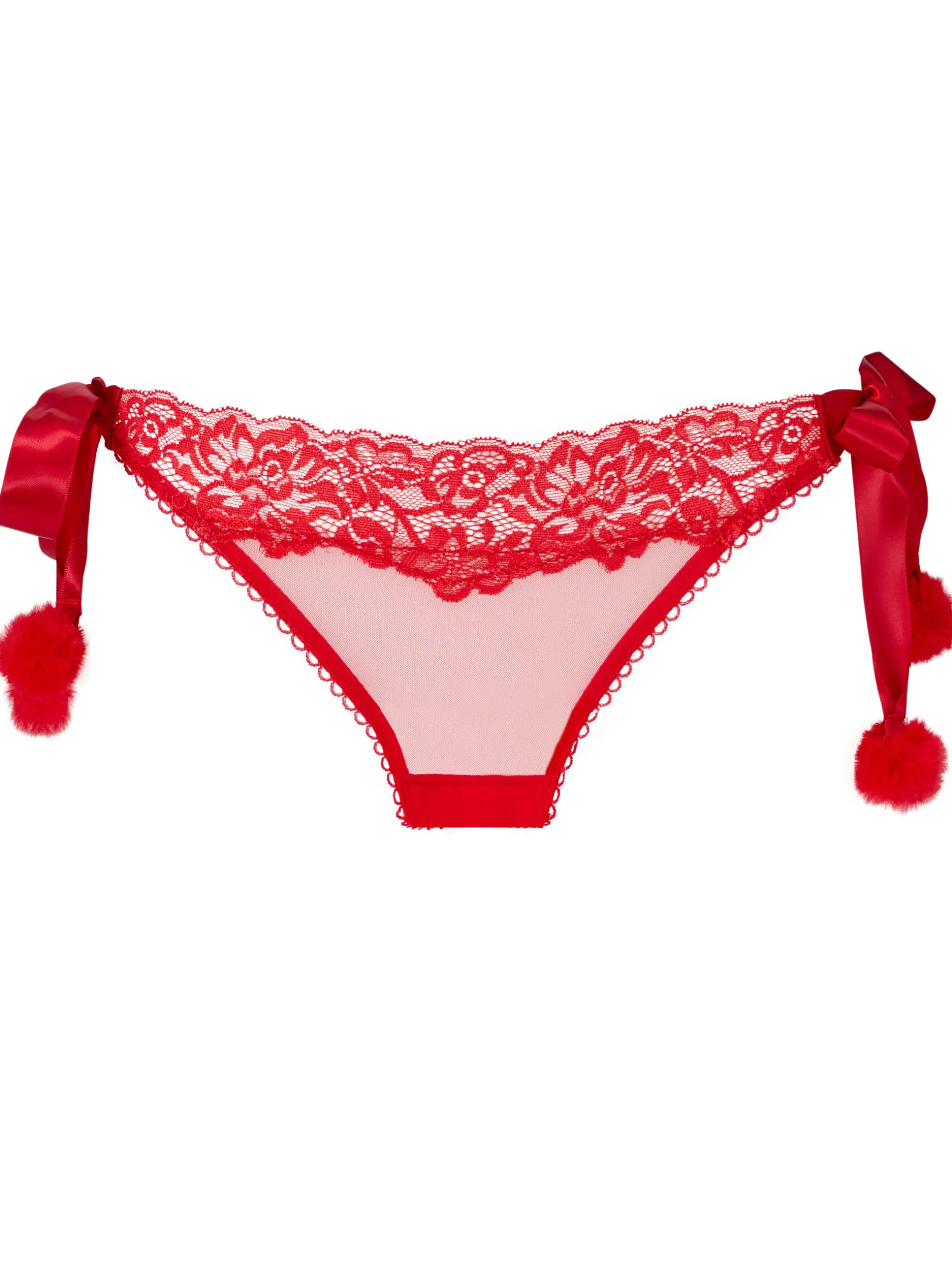 Undress Me Lace Tie Side Brazilian Knickers - Red