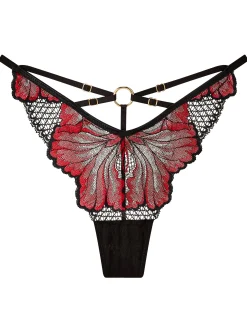 Untamed Seduction Lace G-String - Black/Red