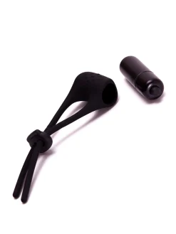 Vibrating Adjustable Silicone Cock Ring with Removable Bullet